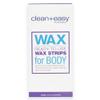 Clean + Easy Pre-Wax Body Wax Strips - Ready-to-Use Hair Removal Wax Strips for Face & Body, Easy At-Home Waxing, 12 Count view 1