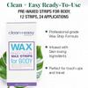 Clean + Easy Pre-Wax Body Wax Strips - Ready-to-Use Hair Removal Wax Strips for Face & Body, Easy At-Home Waxing, 12 Count view 2