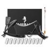 Megan beard shaping tool,5 piece set beard shaper for man - include professional straight edge razor,template guide,10 count of double edge blades,barber pencil and stainless steel scissors. view 1