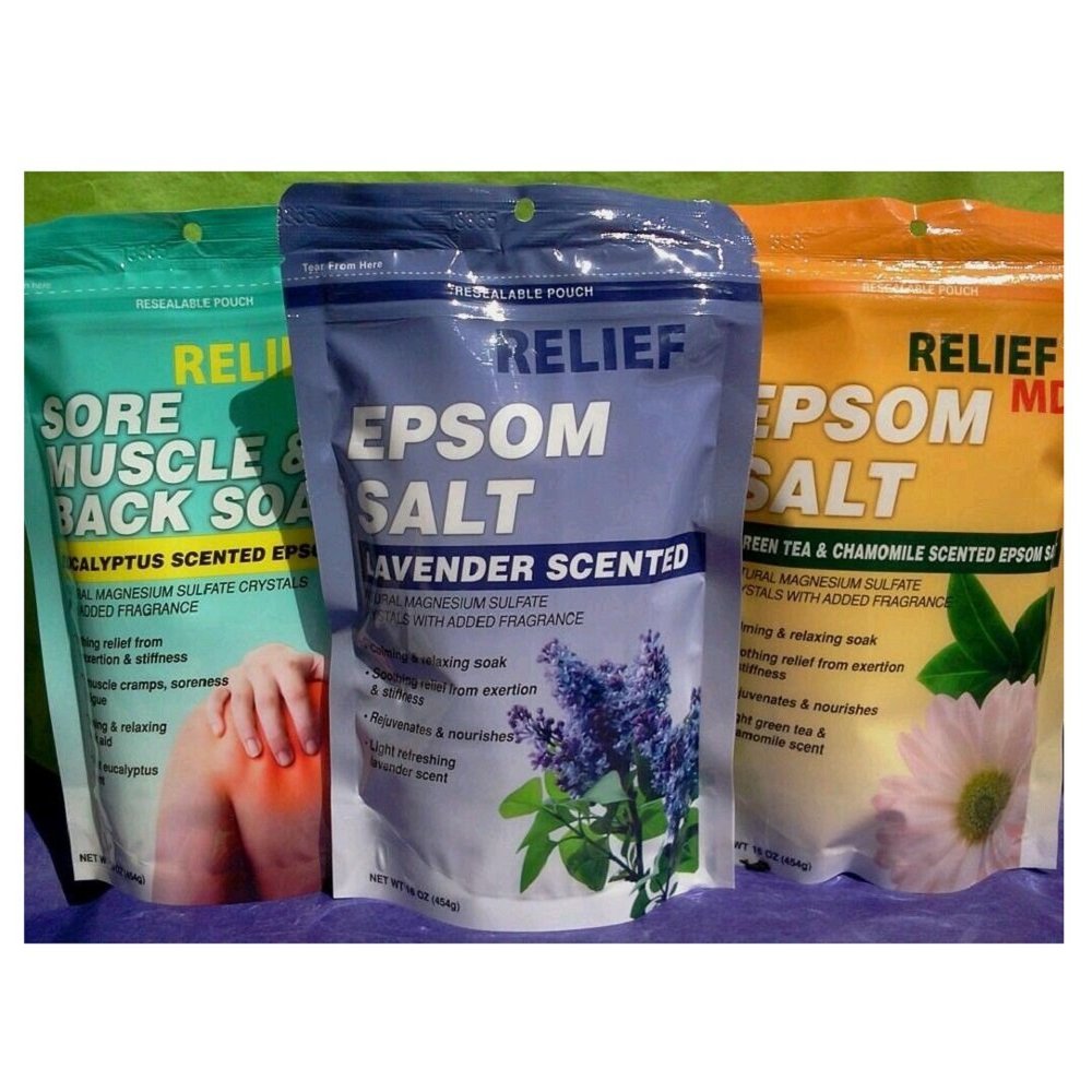 3 lb Relaxing Epsom Salt Foot Bath Soak VARIETY Eucalyptus, Lavender, Chamomile by 24/7 store