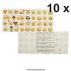 10 x Smiley Tattoo Card of 35 Emoji - 35 Colorful Emoticon Temporary Skin Tattoos (10) view 2