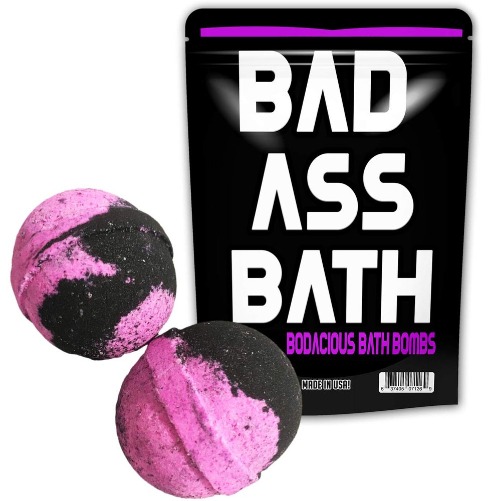 Bad Ass Bath Bombs XL Bath Fizzers for Friends Funny Badass Gags for Men Teens Stocking Stuffers White Elephant Ideas Secret Santa Cool Bath Bombs for Men Novelty Bath Fizzers