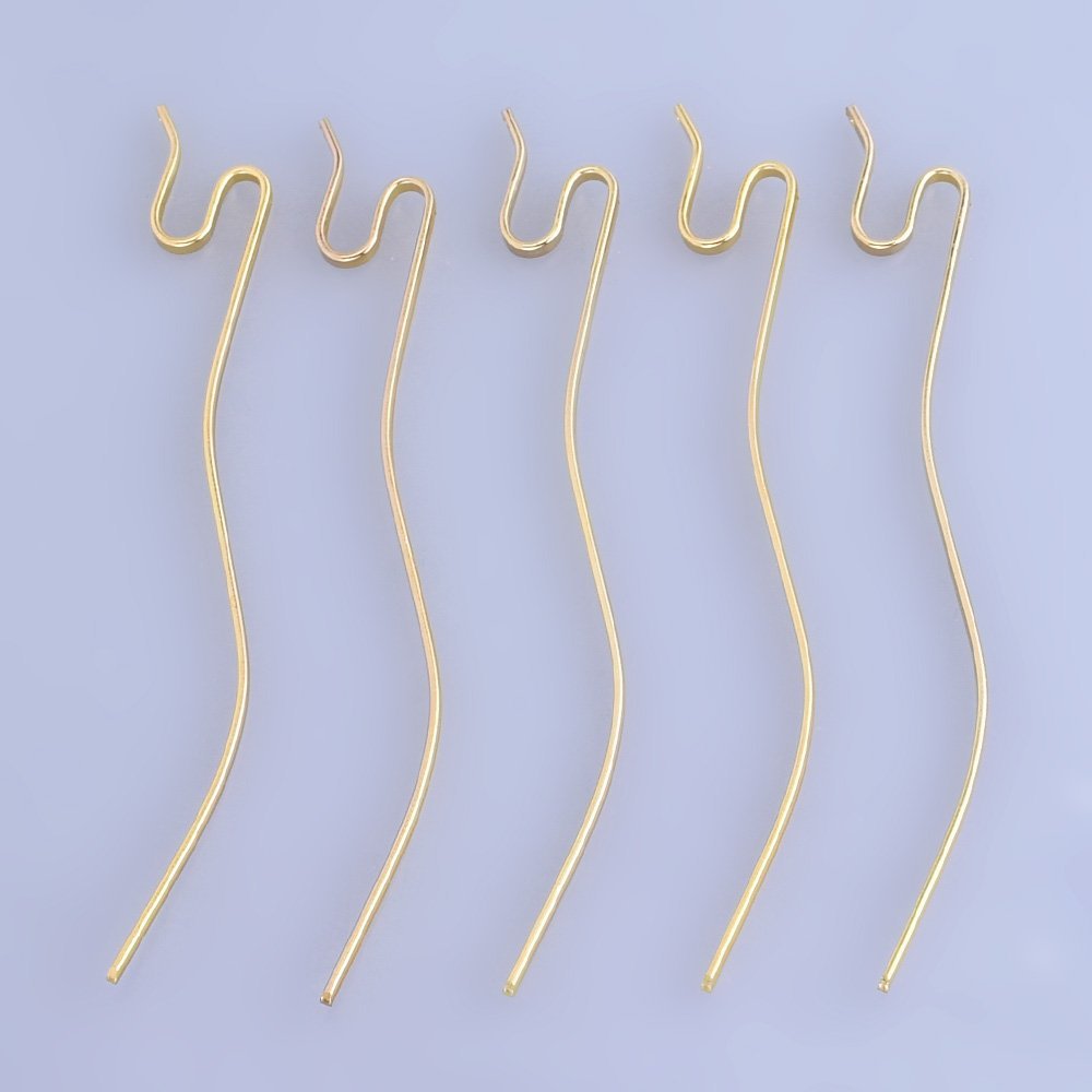 135mm Iron Snake Hair Stick Hair Pick Bobby Pins Hairpins Hair Fork Unisex Jewelry Hair Accessory,Sold 10pcs/lot,Gold Plated