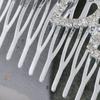 Alilang Women's Silvery Tone Clear Shiny Crystal Rhinestones Hollow Leaf Hair Comb view 4