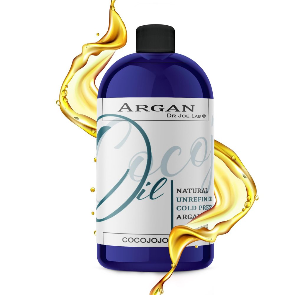 cocojojo Moroccan Argan Oil Pure & Natural Cold Pressed Extra Virgin Unrefined Argan Oil 16 Oz for Hair, Face Skin Deep Penetrating Moisturizer Hair Growth Argon Moroccan Oil