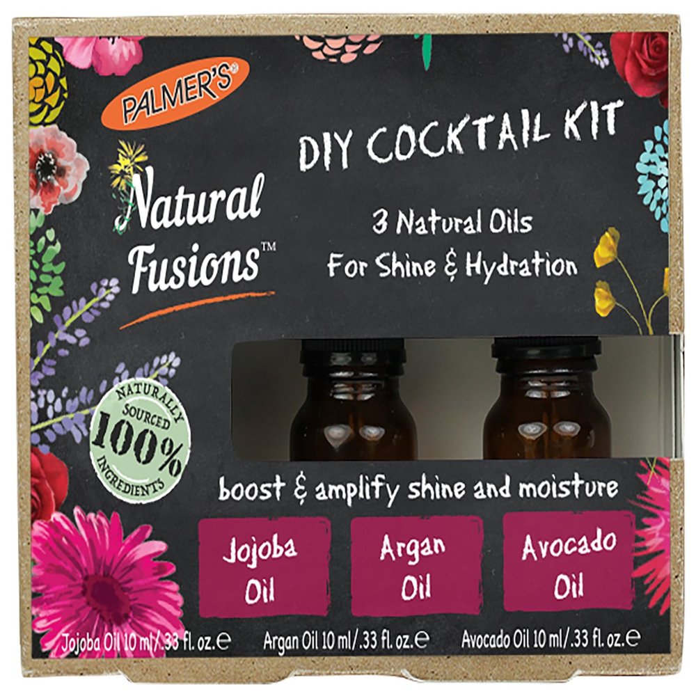 Palmer's Natural Fusions DIY Cocktail Kit, contains 3 Natural Oils for Hair Shine & Hydration, 3 x .33 fl. oz.