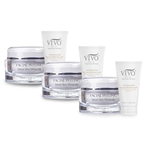 Vivo Per Lei Facial Peeling Gel - Helps Address Dead Skin Buildup - Gentle Exfoliating Gel for Rough, Dry, Sensitive or Mature Skin - Face and Body Scrub - Non Abrasive - 4.05 Fl. Oz. - Pack of 3