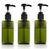 100ml/3.4oz Empty Plastic Pump Bottles Jars Refillable Toiletries Liquid Containers Bathroom Accessories (3 Pack) for Makeup Cosmetic Liquid Bath Shower Shampoo Hair-Conditioner (Green) view 1