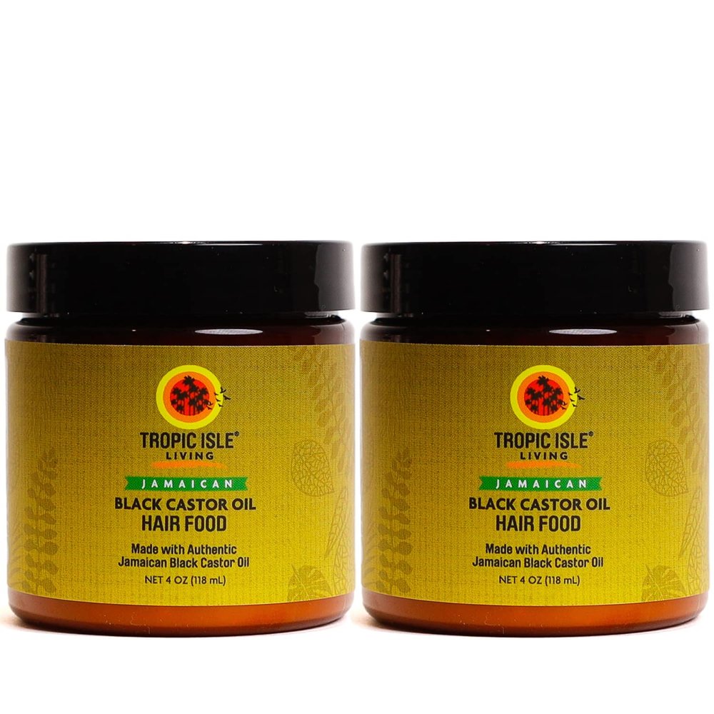 Tropic Isle Living Jamaican Black Castor Oil Hair Food 4oz (Pack of 2)  Nutrient-Rich Formula for Scalp Nourishment, Hair Growth, and Breakage Prevention