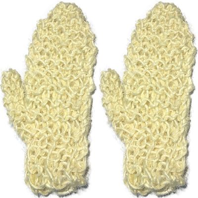 2 Pack 100% Natural Exfoliating Sisal Fiber Loofah Glove Mitt Mitten - Bath Sponge Scrubber Remove Dead Skin - Great for Skin Care in The Bath - Spa or Shower for Human or Pets
