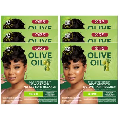 ORS Olive Oil Built In Protection New Growth No-Lye Hair Relaxer Normal Strength (Pack of 6)