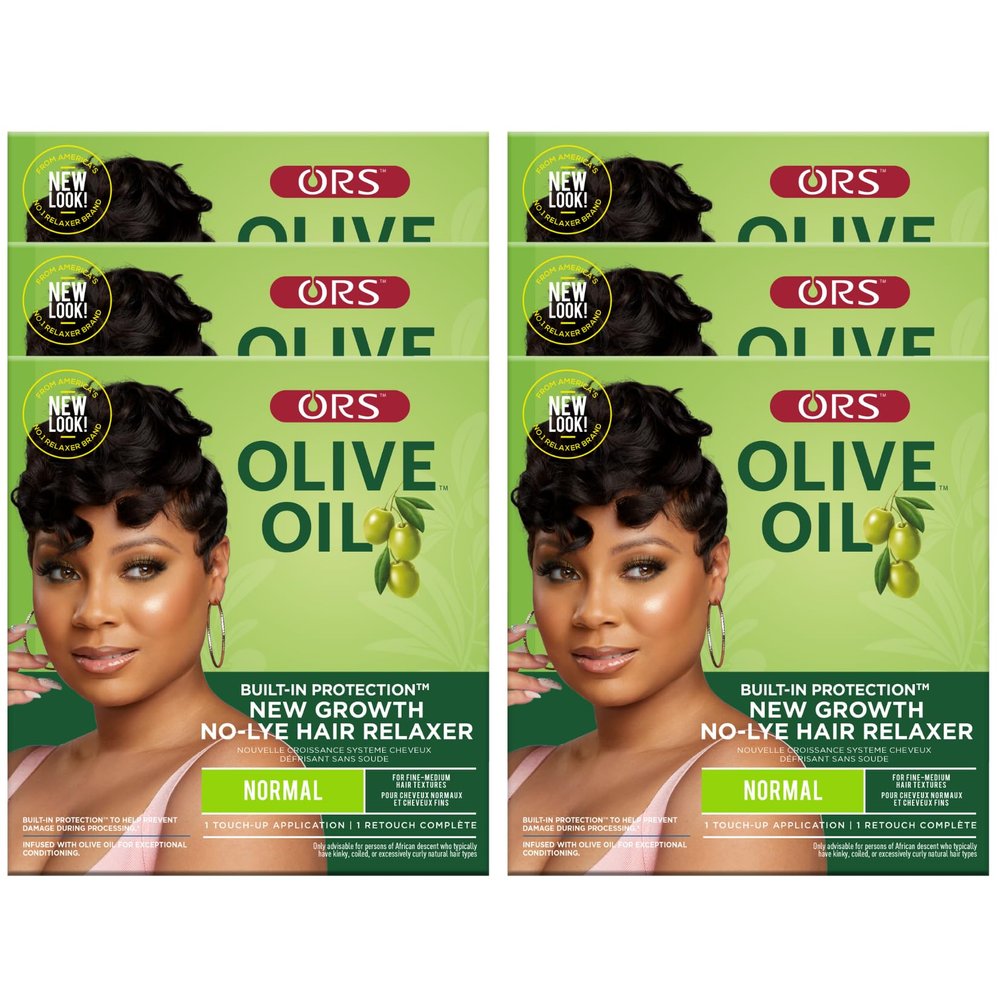 ORS Olive Oil Built In Protection New Growth No-Lye Hair Relaxer Normal Strength (Pack of 6)