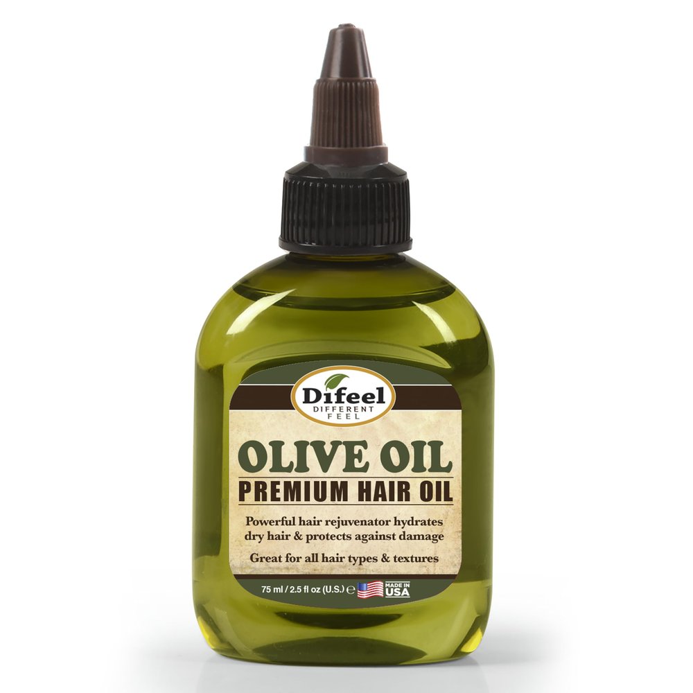 Difeel Premium Natural Hair Oil - Olive Oil 2.5 ounce (3-Pack)