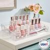 STORi Multi-Level Nail Polish Bottle Holder | Clear Plastic Organizer Rack for up to 40 Nail Polish Bottles, Rectangular 4 Tiered Vanity Display Stand for Makeup and Eyeshadow Palettes | Made in USA view 2