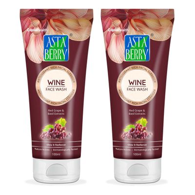 Astaberry Wine Face Wash ( 100 Ml)-Age Defying Hydrating Cleanser- Pack Of 2