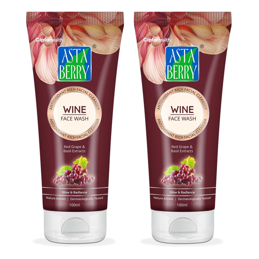 Astaberry Wine Face Wash ( 100 Ml)-Age Defying Hydrating Cleanser- Pack Of 2
