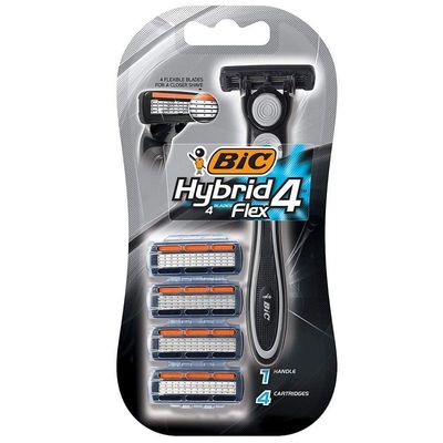 Bic Hybrid 4 Advance For Men, Disposable 4-Blade System 1 ea (Pack of 6)