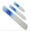 3 Piece Crystal Glass Czech Made Manicure/Pedicure Nail File Set - Large,Medium and Small (White Blue) view 1