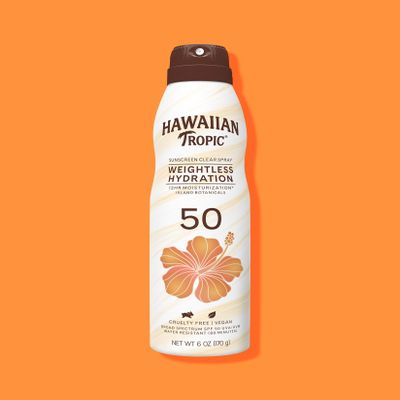 Hawaiian Tropic Weightless Hydration Clear Spray Sunscreen SPF 50, 6oz | Hawaiian Tropic Sunscreen SPF 50, Sunblock, Oxybenzone Free Sunscreen, Spray On Sunscreen, Body Sunscreen Spray, 6oz