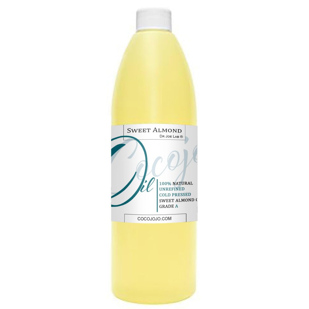 Sweet Almond Oil - 16 oz - Pure Unrefined Cold Pressed Non GMO Vegan Natural Bulk Carrier Oil Skin Hair Face Body Nails Cuticles DIY Formulation Soap Making Essential Oils - Packaging May Vary