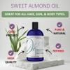 Sweet Almond Oil - 16 oz - Pure Unrefined Cold Pressed Non GMO Vegan Natural Bulk Carrier Oil Skin Hair Face Body Nails Cuticles DIY Formulation Soap Making Essential Oils - Packaging May Vary view 2