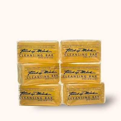 Original Mink Oil Soap Bars - Mens and Womens Daily Cleanser With Moisturizing Vitamin E - Soft Facial and Body Wash - Also Great Non-Drying Shaving Soap For Everyone! - Bulk 6 Pack