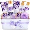 BODY & EARTH Gift Baskets For Women 11 Pcs Lavender Spa Gifts For Her with Bubble Bath Body Lotion Sets, Bath and Body Gifts Set For Her Christmas Gifts for Women Spa Gift Sets view 1