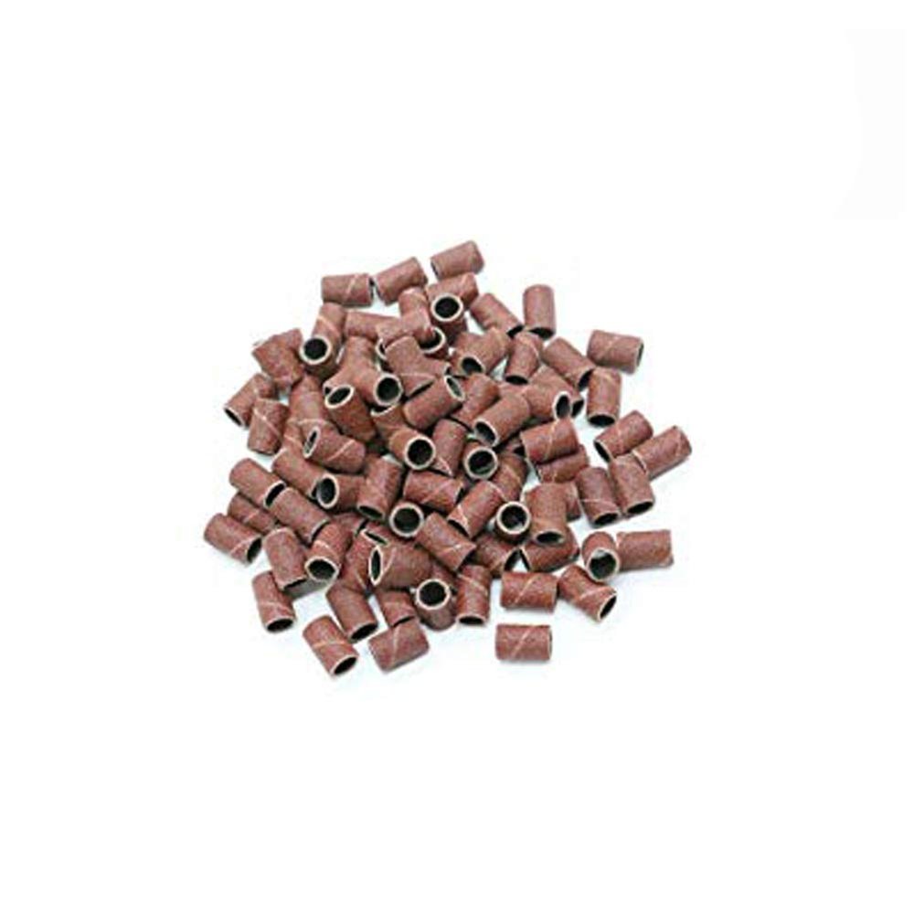 100 PCS 120 Grit Nail Manicure Sanding Bands Nail Drill Bit Sand Band Grit File Sand Piece Set for Acrylic Nails Manicure Pedicure