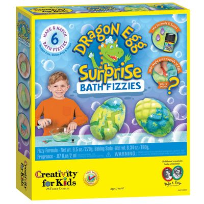 Creativity For Kids Dragon Egg Surprise Bath Fizzies - 6 DIY Bath Bomb Eggs That Hatch