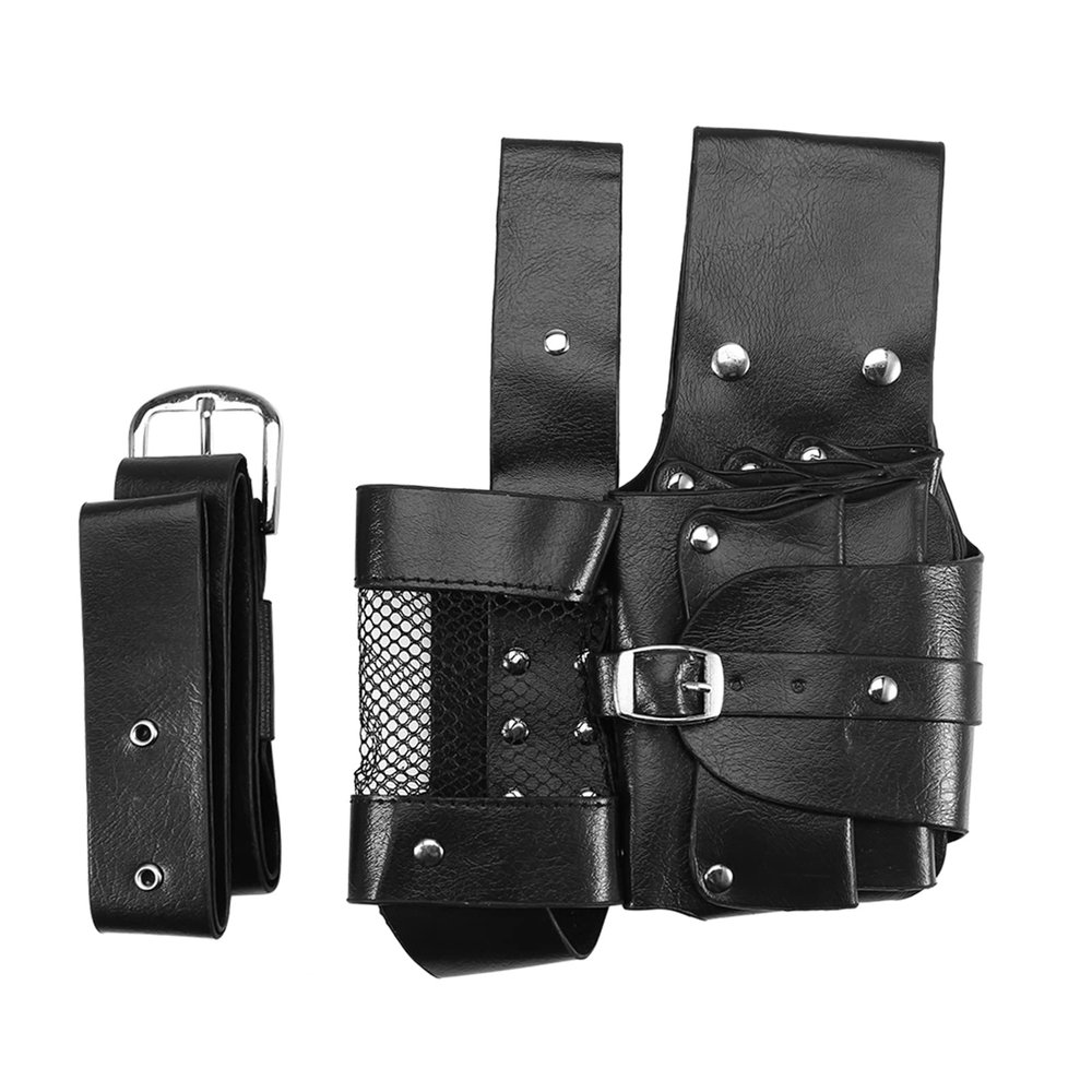 Hair Care Styling Tools Waist Bag,Scissor Holster for Stylist Salon PU Leather Hairdressing Tool Pouch Holster with Multifunction Pockets and Removable Waist Belt for Barber Scissor Comb