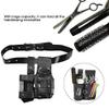 Hair Care Styling Tools Waist Bag,Scissor Holster for Stylist Salon PU Leather Hairdressing Tool Pouch Holster with Multifunction Pockets and Removable Waist Belt for Barber Scissor Comb view 4