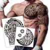 2-Sheet Large Tribal Tattoos - Waterproof Chest & Arm Body Art Temporary Tattoos for Men & Women - Fake Tattoo Stickers view 1