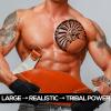 2-Sheet Large Tribal Tattoos - Waterproof Chest & Arm Body Art Temporary Tattoos for Men & Women - Fake Tattoo Stickers view 4