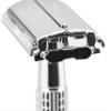 (3) Morris Flamingo Classic Double Edge Stainless Steel Butterfly Style Safety Razor with 2 Blades & Travel Case w/Mirror view 2