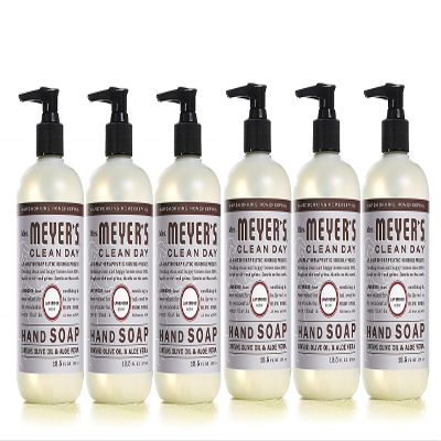 Mrs. MEYER'S CLEAN DAY Liquid Hand Soap, Lavender Scent, 12.5 Ounce Bottle Each (12.5 Ounce, Pack of 6)