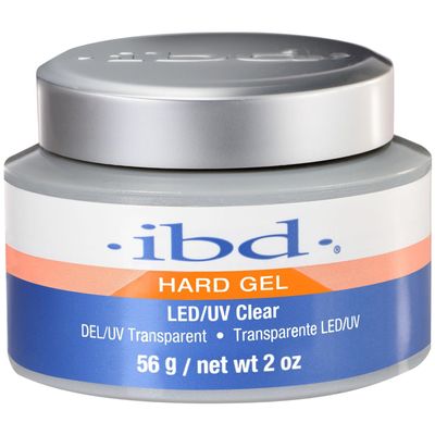 IBD Hard Gel LED/UV Gels - Clear, Builder Gel for Nails Extensions & Enhancements, 2oz