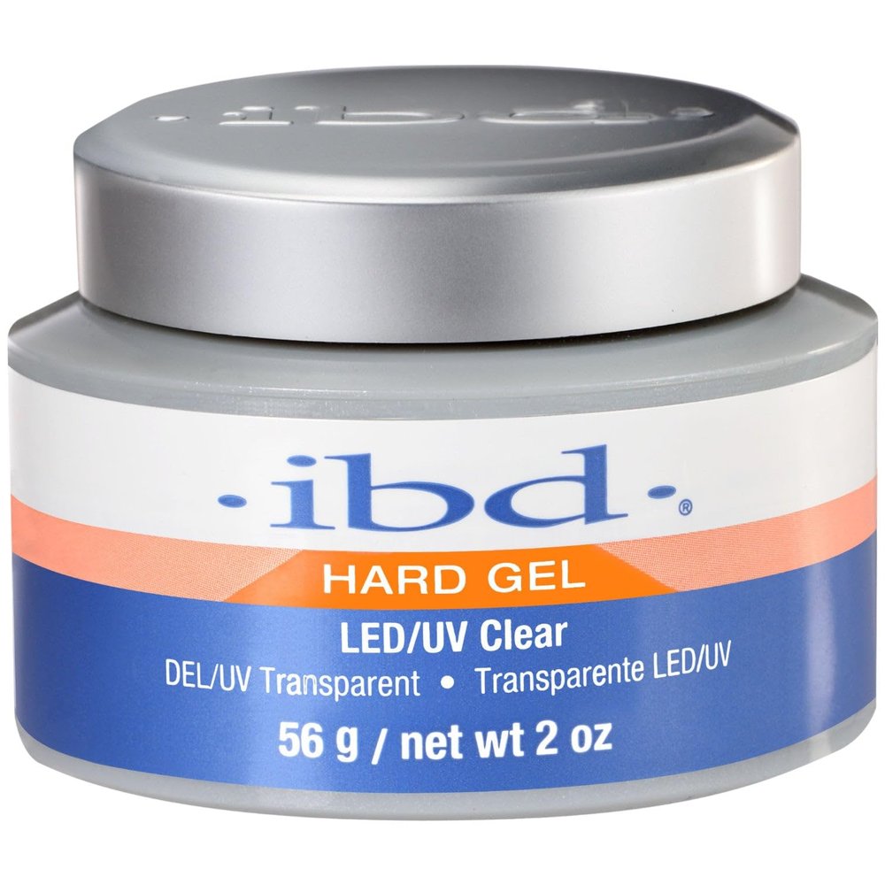IBD Hard Gel LED/UV Gels - Clear, Builder Gel for Nails Extensions & Enhancements, 2oz