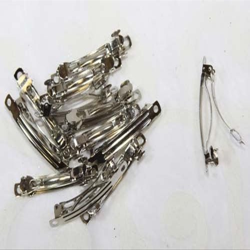 2-3/8 Inch Silver French Barrette Hair Clips (100 Pieces)