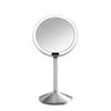 simplehuman Sensor Mirror, 5" Round Rechargeable Mini Travel Makeup Mirror, 10x Magnification, Brushed Stainless Steel view 1