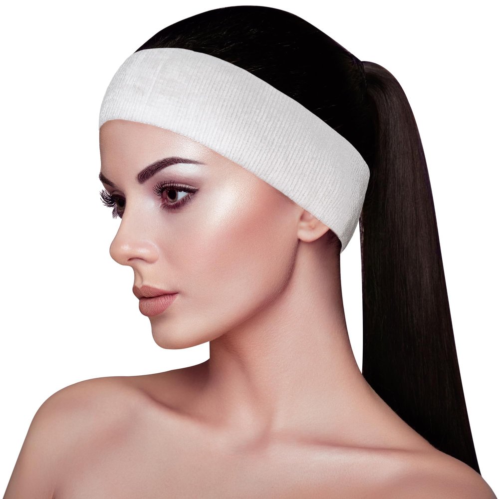 APPEARUS Professional Disposable Headbands with Single Snap Tab - 100 Pack Individually Wrapped Spa Headbands for Estheticians, Makeup Artists & Salon Professionals