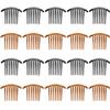 20 Pieces 7 Tooth French Style Twist Comb Plastic Hair Side Combs Hair Accessory for Women (Black and Brown) view 1