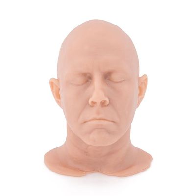 A Pound of Flesh Practice Tattoo Mini Head Silicone Tattooing Fake Skin Body Part for Practice or Display Professional Quality - Head, Fair Skintone