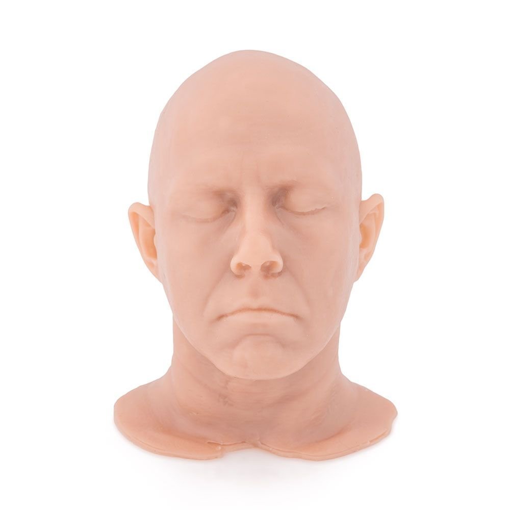 A Pound of Flesh Practice Tattoo Mini Head Silicone Tattooing Fake Skin Body Part for Practice or Display Professional Quality - Head, Fair Skintone