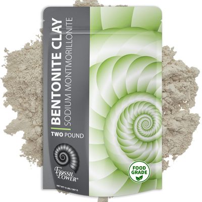 FOSSIL POWER Bentonite Clay Food Grade Powder 2 Lb Natural Heavy Metal Detox & Pore Cleansing | Indian Healing | DIY Hair & Facial Mask Treatment for Oily Skin | Toothpaste, Deo, Bath & Foot Soak