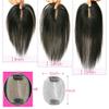 Real Human Hair Clip in Toppers Double Layer Silk Base Free Part Wiglet Hair Piece for Thinning Hair (12" Black) view 2