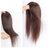 Real Human Hair Clip in Toppers Double Layer Silk Base Free Part Wiglet Hair Piece for Thinning Hair (12" Black) view 3