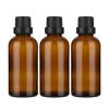 erioctry 3PCS 100ml/3.4oz Empty Amber Glass Bottle with Orifice Reducer and Black Cap for Essential Oils Aromatherapy Cosmetic Storage view 1