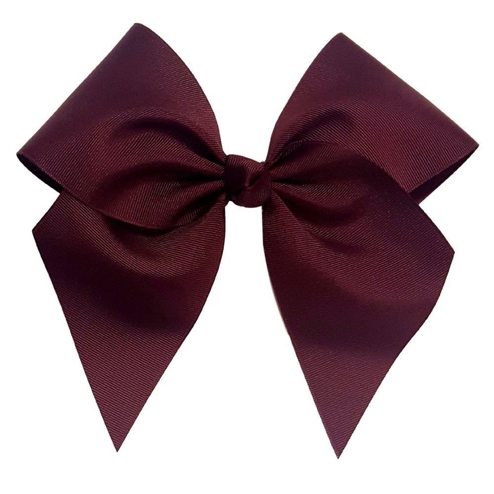 Victory Bows Large 7" Maroon Hair Bow made with 3" Grosgrain Ribbon- The Anna-Made in USA French Clip XLB150