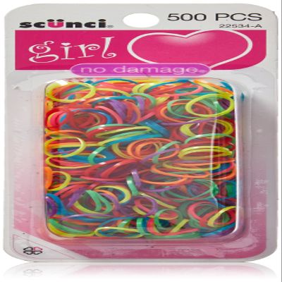 Scunci Girl No Damage Polyband Elastics 500 Ct.