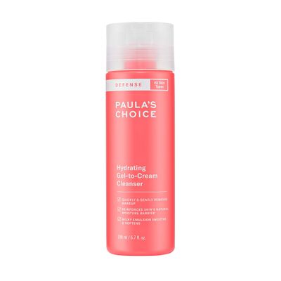 Paula's Choice-DEFENSE Hydrating Gel-to-Cream Facial Cleanser with Green Tea, Licorice, Aloe & Soy, Anti-Pollution and Free Radical Damage Protection for All Skin Types, 6.7 Ounce Bottle